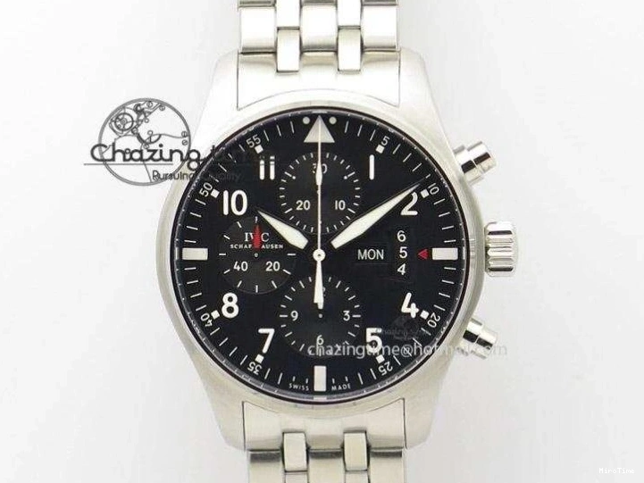 MIROTIME 0118 Pilot Chrono SS IW387809 ZF 1:1 Best Edition Silver Dial On SS Bracelet A Trendsetting 7327